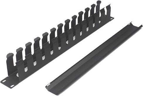 1 Pack of All Metal 1U Cable Management Horizontal Rack Mount Cable Manager with 12 Slots for 19-inch Server Rack or Cabinet in Saudi Arabia