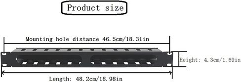 1 Pack of All Metal 1U Cable Management Horizontal Rack Mount Cable Manager with 12 Slots for 19-inch Server Rack or Cabinet in Saudi Arabia