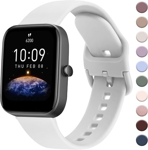 حزام AK لـ Amazfit GTS 4 / GTS 4 Mini / GTS 3 / GTS 2 / GTS 2e / GTS 2 mini / GTS / GTR mini Bands، حزام رياضي بديل ناعم 20 مم لـ Amazfit Bip 3 / Bip 3 Pro / Bip U Pro / Bip / ساعة ذكية Bip Lite / Bip S / Bip S lite / Bip U للرجال والنساء in Kuwait