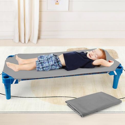 ملاءات سرير للأطفال بحجم قياسي للرعاية النهارية - 23 بوصة × 52 بوصة، ملاءة سرير ناعمة ناعمة قابلة للتنفس من الألياف الدقيقة لمرحلة ما قبل المدرسة للأطفال مع حزام زاوية مرن، أساسيات الرعاية النهارية للأطفال الصغار الأولاد، رمادي، عبوة واحدة in Kuwait