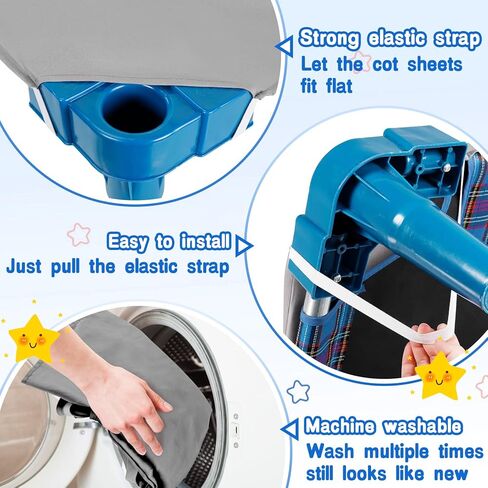 ملاءات سرير للأطفال بحجم قياسي للرعاية النهارية - 23 بوصة × 52 بوصة، ملاءة سرير ناعمة ناعمة قابلة للتنفس من الألياف الدقيقة لمرحلة ما قبل المدرسة للأطفال مع حزام زاوية مرن، أساسيات الرعاية النهارية للأطفال الصغار الأولاد، رمادي، عبوة واحدة in Kuwait