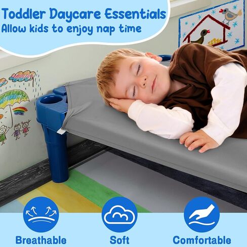 ملاءات سرير للأطفال بحجم قياسي للرعاية النهارية - 23 بوصة × 52 بوصة، ملاءة سرير ناعمة ناعمة قابلة للتنفس من الألياف الدقيقة لمرحلة ما قبل المدرسة للأطفال مع حزام زاوية مرن، أساسيات الرعاية النهارية للأطفال الصغار الأولاد، رمادي، عبوة واحدة in Kuwait