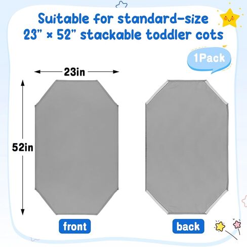 ملاءات سرير للأطفال بحجم قياسي للرعاية النهارية - 23 بوصة × 52 بوصة، ملاءة سرير ناعمة ناعمة قابلة للتنفس من الألياف الدقيقة لمرحلة ما قبل المدرسة للأطفال مع حزام زاوية مرن، أساسيات الرعاية النهارية للأطفال الصغار الأولاد، رمادي، عبوة واحدة in Kuwait
