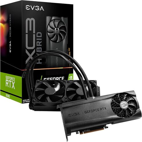 EVGA GeForce RTX 3080 XC3 Ultra Hybrid Gaming، 10G-P5-3888-KL، 10 جيجا GDDR6X، ARGB LED، لوحة خلفية معدنية، LHR in Kuwait