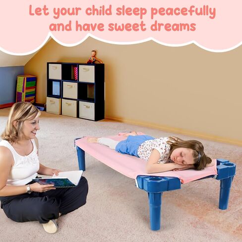 Cot Sheets for Daycare Standard Size - 23" X 52" Soft Breathable Brushed Microfiber Preschool Children’s Naptime Cot Sheet with Elastic Corner Strap, Daycare Essentials for Toddlers Girls, Pink, 1Pack in Saudi Arabia