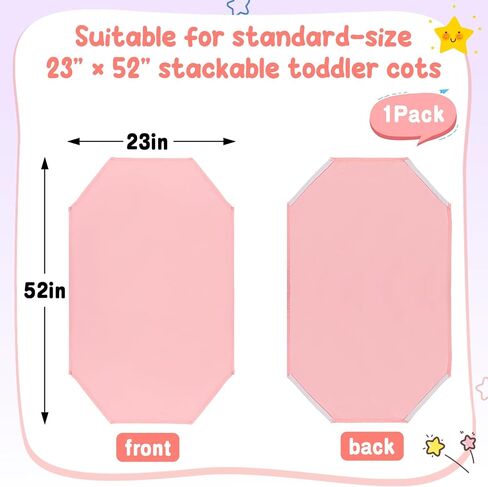 Cot Sheets for Daycare Standard Size - 23" X 52" Soft Breathable Brushed Microfiber Preschool Children’s Naptime Cot Sheet with Elastic Corner Strap, Daycare Essentials for Toddlers Girls, Pink, 1Pack in Saudi Arabia