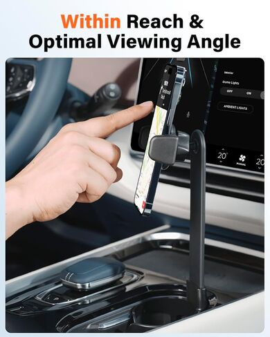 حامل هاتف APPS2Car حامل أكواب للسيارة تركيب سريع وذراع من سبيكة قابلة للتعديل يوفر مساحة عملية بيد واحدة يناسب طراز F-150 Y 3 بيك اب MPV، أسود in Kuwait