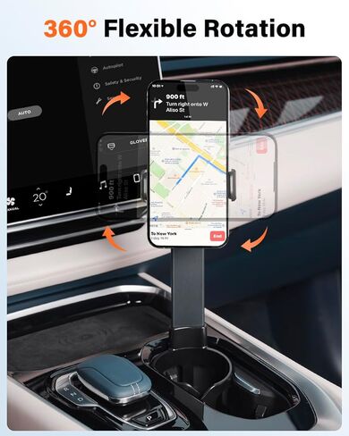 حامل هاتف APPS2Car حامل أكواب للسيارة تركيب سريع وذراع من سبيكة قابلة للتعديل يوفر مساحة عملية بيد واحدة يناسب طراز F-150 Y 3 بيك اب MPV، أسود in Kuwait