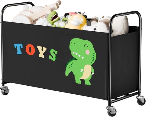GRANNY SAYS Toy Box for Boys Girls, Large Toy Chest Storage with Wheels, Metal Kids Toy Storage Organizer for Stuffed Animals, 135L Kids Toy Bins for Bedroom, Living Room, Nursery, Black in Kuwait