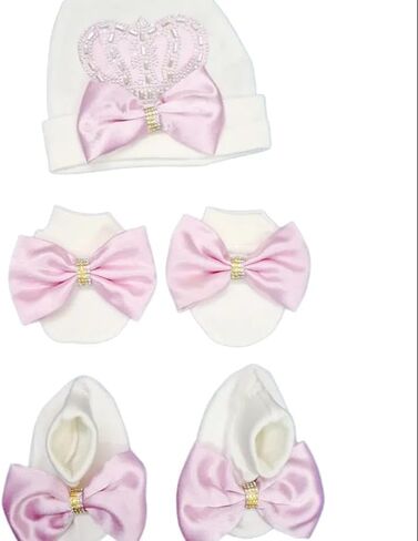 Baby Girl Boy Unisex Romper Jewel grown Fancy New Born Baby Romper Hat, Mittens, Footie and Romper. in Saudi Arabia