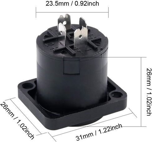 Glarks 5 Pack 4 Pole Round Panel Mount Connector Twist Lock Speaker Compatible with Neutrik Speakon NA4LJ, NA4LJX, NL4MP, NL4MPR, NL4FC, NL4FX, NL4 & NL2 Series, NL2FC in Saudi Arabia