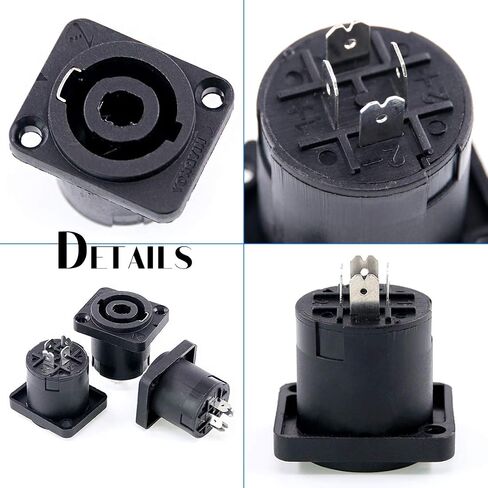 Glarks 5 Pack 4 Pole Round Panel Mount Connector Twist Lock Speaker Compatible with Neutrik Speakon NA4LJ, NA4LJX, NL4MP, NL4MPR, NL4FC, NL4FX, NL4 & NL2 Series, NL2FC in Saudi Arabia