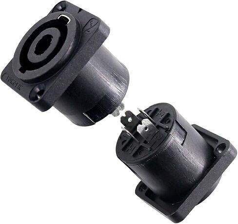 Glarks 5 Pack 4 Pole Round Panel Mount Connector Twist Lock Speaker Compatible with Neutrik Speakon NA4LJ, NA4LJX, NL4MP, NL4MPR, NL4FC, NL4FX, NL4 & NL2 Series, NL2FC in Saudi Arabia