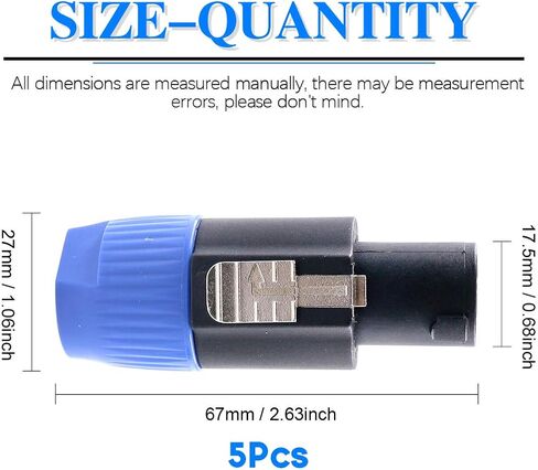 Glarks 5 Pack 4 Pole Round Panel Mount Connector Twist Lock Speaker Compatible with Neutrik Speakon NA4LJ, NA4LJX, NL4MP, NL4MPR, NL4FC, NL4FX, NL4 & NL2 Series, NL2FC in Saudi Arabia