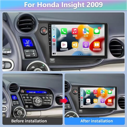 Podofo Car Stereo for Honda Insight 2009 2010 2011 20121 2013 2014 with Wireless Carplay Android Auto,9 Inch Touchscreen with Bluetooth/GPS/WiFi/FM&RDS+AHD Backup Camera+MIC in Saudi Arabia