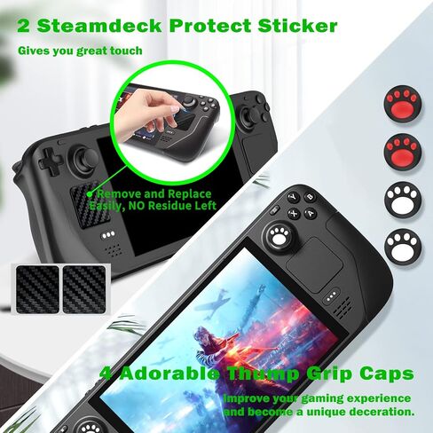 Steam Deck Dock, AOLION 6 in 1 Steamdeck 4K TV Docking Station USB C Hub Multiport Adapter with HDMI/USB 3.0 / Type C/Ethernet Port, 2 Protect Sticker and 4 Thumb Grip Caps for Stream Deck Console in Kuwait