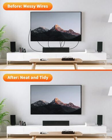 ELECPOW in Wall Cable Management Kit, Hide TV Power Cables & Low Voltage Wires Behind The Wall, Recessed Outlet for Wall Mounting TV-Black in Kuwait