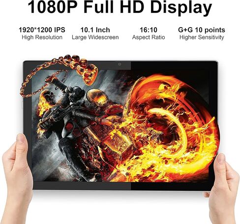 تابلت BYYBUO مع لوحة مفاتيح Android 12 Tablet، 10.1 بوصة 2 في 1 أقراص 128 جيجا بايت 1080 بكسل شاشة عالية الدقة 7000 مللي أمبير، بطارية 7000 مللي أمبير في الساعة، وحدة المعالجة المركزية ثماني النواة 2.0 جيجا هرتز، واي فاي، بلوتوث، GPS، هيكل معدني IPS Andro in Kuwait