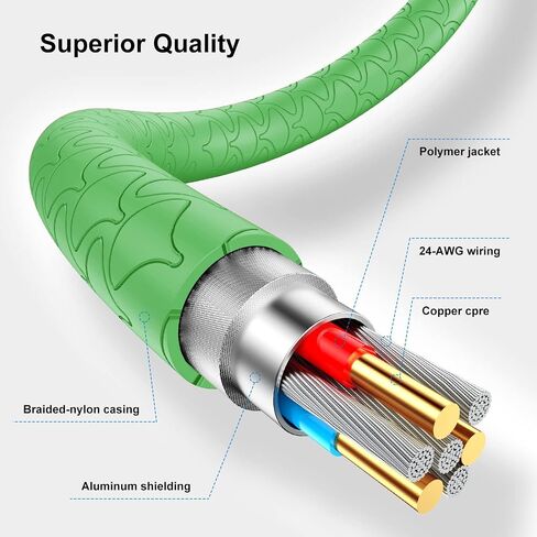 Short Lightning Cable 1Ft, [3Pack] Cabepow 1 Foot iPhone Charger Cables,1 Feet Apple Charging Cord Compatible with iPhone 11/Pro/X/Xs Max/XR/8 Plus /7 Plus/6/ iPad (Green) in Saudi Arabia