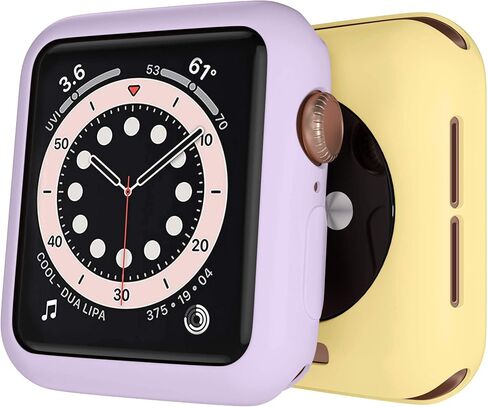 [2 Pack] GEAK Compatible for Apple Watch Case 42mm Series 3 2 1, Flexible Ultra-Thin Bumper Cover for iWatch Case 42mm Women Men, Black/Pink in Saudi Arabia