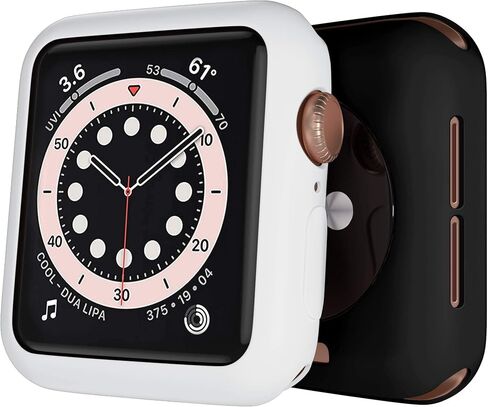[2 Pack] GEAK Compatible for Apple Watch Case 42mm Series 3 2 1, Flexible Ultra-Thin Bumper Cover for iWatch Case 42mm Women Men, Black/Pink in Saudi Arabia