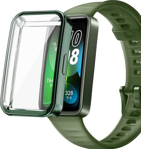 FitTurn Screen Protector Case Compatible with Huawei Band 8 Watch TPU Slim Case Cover [Plating Metal Color Frame] [3D Full Coverage] Shell Protective for Huawei Band 8 SmartWatch (3pack-1) in Saudi Arabia