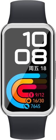 FitTurn Screen Protector Case Compatible with Huawei Band 8 Watch TPU Slim Case Cover [Plating Metal Color Frame] [3D Full Coverage] Shell Protective for Huawei Band 8 SmartWatch (3pack-1) in Saudi Arabia