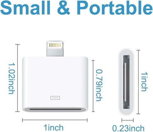 محول Lightning إلى 30 دبوس، محول iPhone 8-Pin ذكر إلى 30 دبوس أنثى محول شحن ومزامنة متوافق مع iPhone 13/13P/12/11/X/8/7/6P/5S/4/iPad/iPod (بدون صوت) ) in Kuwait