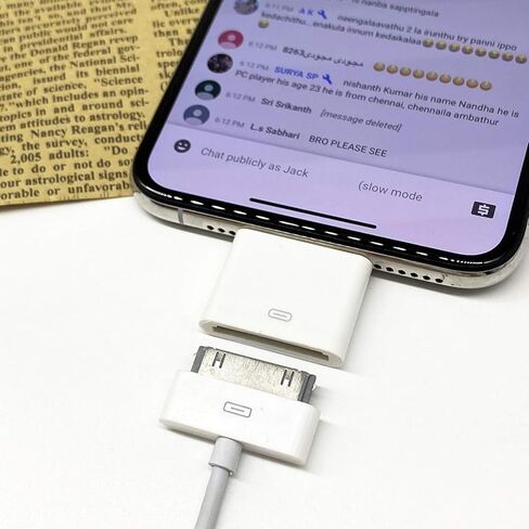 محول Lightning إلى 30 دبوس، محول iPhone 8-Pin ذكر إلى 30 دبوس أنثى محول شحن ومزامنة متوافق مع iPhone 13/13P/12/11/X/8/7/6P/5S/4/iPad/iPod (بدون صوت) ) in Kuwait