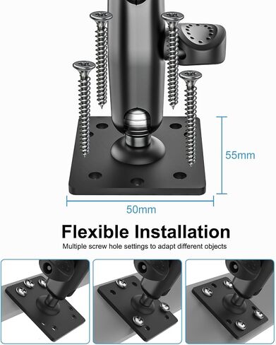 Small Tablet Wall Mount iPad Holder, Metal 360° Adjustable Stand, Multiple Hole Position, Alloy Base and Joint Arm, Compatible with iPad Pro 12.9 Air Mini, Galaxy, Fire, Surface, iPhone, 4-13" Devices in Saudi Arabia