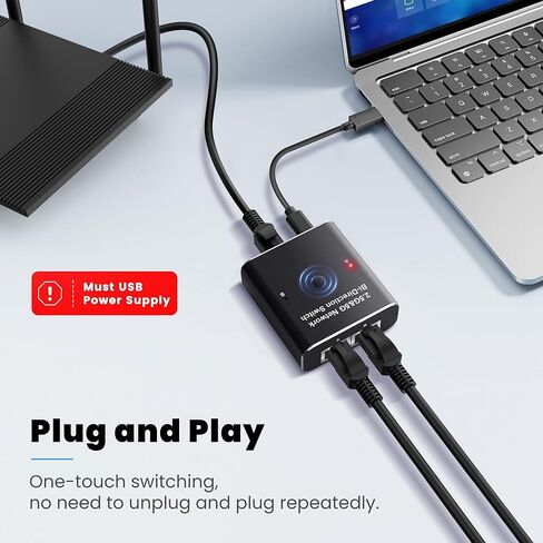 محول إيثرنت من نيوكير، 2 منفذ إنترنت وشبكة إكسترانت ثنائية الاتجاه 2.5/5 جيجابت إيثرنت محول فاصل 1 إلى 2 1000 ميجابت في الثانية عالي السرعة، محول مقسم مكتب لكابل Cat5/5e/6/7/8 in Kuwait