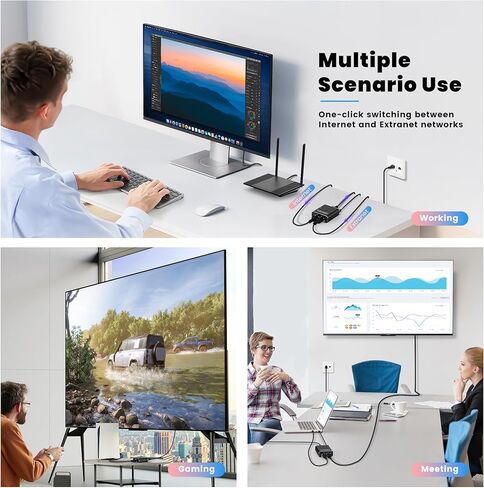 محول إيثرنت من نيوكير، 2 منفذ إنترنت وشبكة إكسترانت ثنائية الاتجاه 2.5/5 جيجابت إيثرنت محول فاصل 1 إلى 2 1000 ميجابت في الثانية عالي السرعة، محول مقسم مكتب لكابل Cat5/5e/6/7/8 in Kuwait