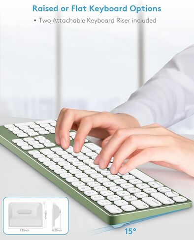 All-Aluminum Keyboard for Mac OS,Well-Built and Duralable, USB-A/USB-C Wired Keyboard with Numeric Keypad for iMac/Mac Mini or MacBook-Green Color in Saudi Arabia