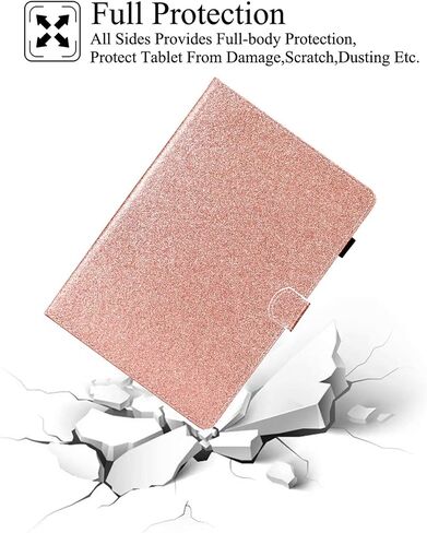 حافظة لجهاز Kindle الجديد من الجيل العاشر 2019، مصنوعة من جلد البولي يوريثان مع غطاء ذكي للنوم/الاستيقاظ الذكي وفتحات للبطاقات، حافظة لجهاز Amazon Kindle من الجيل العاشر 2019 موديل J9G29R، ذهبي وردي in Kuwait