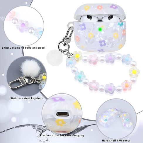 Marble Case for Airpods 3 Cute Aesthetic Cover Compatible with Air Pods 3rd Generation (2021) Shell for Girls Pink Blue in Saudi Arabia