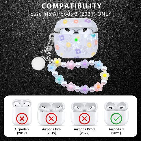 Marble Case for Airpods 3 Cute Aesthetic Cover Compatible with Air Pods 3rd Generation (2021) Shell for Girls Pink Blue in Saudi Arabia