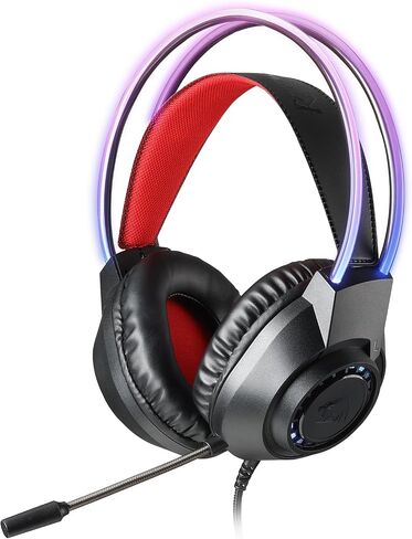 Redragon H231 Scream Wired Gaming Headset, Stereo Surround Sound, 40mm Drivers, Leather Foam Ear Pads, Noise-canceling Microphone, Multi-Platforms Headphone, Works with PC/PS4/5/NS/Xbox-one, Black in Saudi Arabia