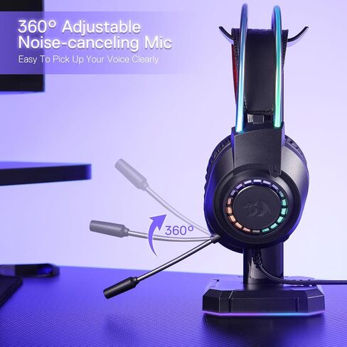 Redragon H231 Scream Wired Gaming Headset, Stereo Surround Sound, 40mm Drivers, Leather Foam Ear Pads, Noise-canceling Microphone, Multi-Platforms Headphone, Works with PC/PS4/5/NS/Xbox-one, Black in Saudi Arabia