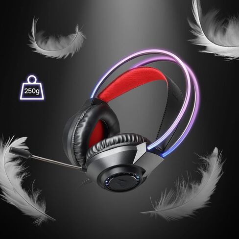 Redragon H231 Scream Wired Gaming Headset, Stereo Surround Sound, 40mm Drivers, Leather Foam Ear Pads, Noise-canceling Microphone, Multi-Platforms Headphone, Works with PC/PS4/5/NS/Xbox-one, Black in Saudi Arabia