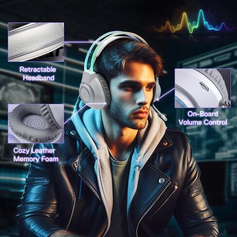 سماعة رأس سلكية للألعاب Redragon H231 Scream، صوت محيطي ستيريو، مشغلات 40 مم، وسادات أذن جلدية من الإسفنج، ميكروفون يلغي الضوضاء، سماعة رأس متعددة المنصات، تعمل مع أجهزة الكمبيوتر/PS4/5/NS/Xbox-one، أسود in Saudi Arabia