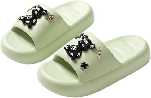Bear Slippers for Women Indoor Outdoor Beach Travel Slides Shower Sandals Cushioned Thick Sole Y2k Aesthetic Cute in Saudi Arabia