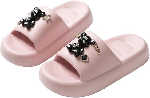 Bear Slippers for Women Indoor Outdoor Beach Travel Slides Shower Sandals Cushioned Thick Sole Y2k Aesthetic Cute in Saudi Arabia