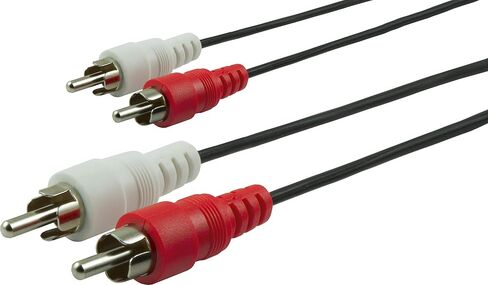 GE Stereo Audio Cable, 6ft. RCA Style Plugs 2-Male to 2-Male, for TV, VCR, DVD, Satellite, and Home Theater Receivers, 33571 in Saudi Arabia
