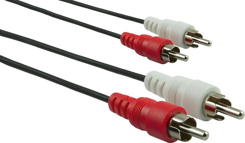 GE Stereo Audio Cable, 6ft. RCA Style Plugs 2-Male to 2-Male, for TV, VCR, DVD, Satellite, and Home Theater Receivers, 33571 in Saudi Arabia