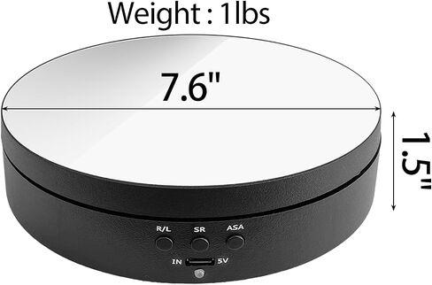 Sutekus Rotating Display Stand 360 Degree Motorized Turntable Revolving Base with Mirror Glass for Photography Live Streaming Products Jewelry 3D Models (5.4Inch) in Saudi Arabia