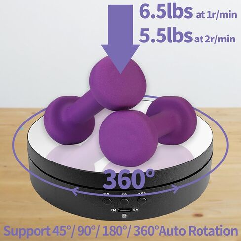 Sutekus Rotating Display Stand 360 Degree Motorized Turntable Revolving Base with Mirror Glass for Photography Live Streaming Products Jewelry 3D Models (5.4Inch) in Saudi Arabia