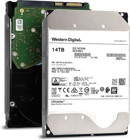 ويسترن ديجيتال 14 تيرابايت Ultrastar DC HC530 SATA HDD - فئة 7200 دورة في الدقيقة، SATA 6 جيجابايت/ثانية، ذاكرة تخزين مؤقت 512 ميجابايت، 3.5 بوصة - WUH721414ALE6L4 (متجدد) in Saudi Arabia