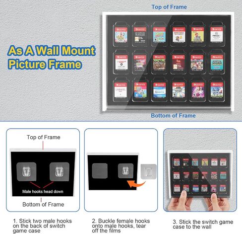 Desing Wish Acrylic Frame Switch Game Case Compatible with Nintendo Switch Games Cards Switch Card Holder Case with 18 Card Slots in Kuwait