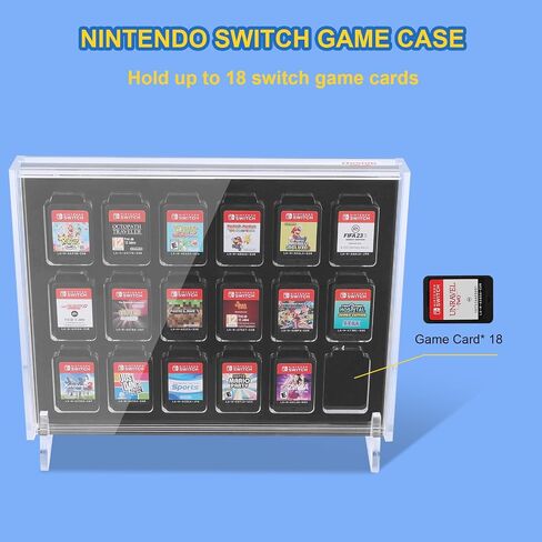 Desing Wish Acrylic Frame Switch Game Case Compatible with Nintendo Switch Games Cards Switch Card Holder Case with 18 Card Slots in Kuwait