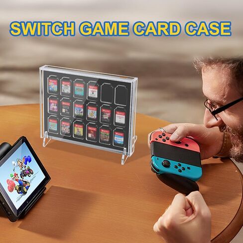 Desing Wish Acrylic Frame Switch Game Case Compatible with Nintendo Switch Games Cards Switch Card Holder Case with 18 Card Slots in Kuwait